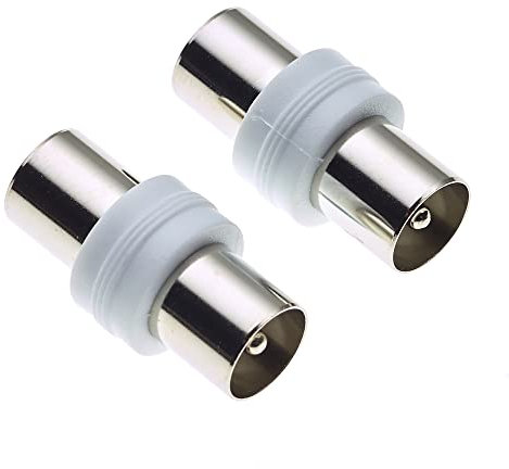 Keple TV-Koax-Stecker-Adapter - Adapter-Hohlstecker-Koppler-Konverter für Satelliten-FM-Koaxialkabel-Antenne - 2 Stück