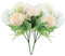 CYUaoao 2 Bündeln Blumensträuße Künstliche Blumen Set Wie Echt Seidenblumen Hortensien Pfingstrose Unechte Blumen Deko für Zimmer Restaurant Party Hochzeit Weiß Rosa Champagner
