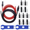 GTIWUNG Cable de Extensión Solar 2m 12AWG con Conector Hembra y Macho Herramienta de Kit de Adaptador de Panel Solar Cable Solar Rojo/Negro Clavijas de Placas Solares + 5 Pares Conectores Solares