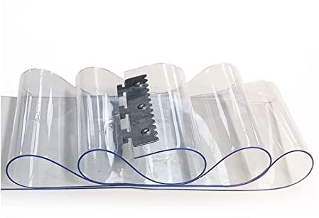 ZHZHXR Weich-PVC Transparente Türvorhang PVC Vorhang Lamellen für Garagentore Haustier Nach Hause Lager Wasserdichter Vorhang für Den Außenbereich (Size : 13pcs 1.95x2.2m/6.4z7.22ft)