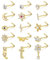 Adramata 15 Pcs 20G Nasenpiercing Stecker Nasenring für Damen Herren Chirurgenstahl Nasenpiercing L/Schraube Geformt Nasenstecker Schlange Blume Silber Gold Nasenstecker Nasenpiercing Schmuck