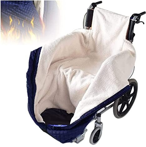 NIVOK rutschfeste Rollstuhl-Wärmedecke Verdickte Rollstuhl-Wärmedecken Deckentasche Waschbare Halbpackung Thermodecke mit Reißverschluss 22.10.29