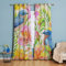 Michorinee Blickdicht Gardinen Bunt Blumen Vögel Muster Vorhang Vintage Verdunkelungsvorhang mit Ösen Landhaus Polyester Ösenschal Blätter für Schlafzimmer 2 Stücke 158 × 132cm (H × B)