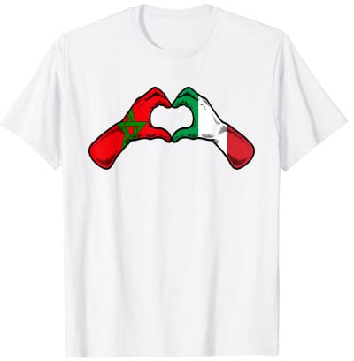 Bandiera Marocco Italia - Cuore Marocchino Maglietta