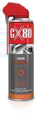 CX80 | Kupferschmiermittel – Hochtemperatur-Schmierfett gegen Festfressen, Korrosion und Reibung, für Schraubverbindungen, Lager, Zündkerzen und Bremsen | -30 °C bis +1200 °C | 500 ml DuoSpray