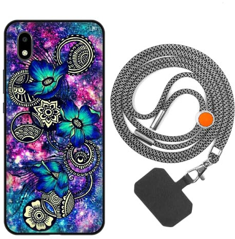 vingarshern Handyhülle Kompatibel mit ZTE Blade A3 (2020) Hülle Silikon mit Aesthetic Muster,Stoßfest Schutzhülle mit Kordel,Weich Bumper Case mit Handykette/Umhängeban,Mandala