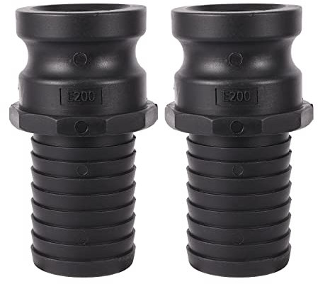 FOGWOWO 2 Stück Polypropylen Camlock-Armaturen,Nocken und Nut schlauchver schraubung,Standard Typ E Nockenschloss-Armaturen,Männlich Adapter mit 2 Männlich