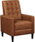 Yaheetech Fauteuil Inclinable de Relaxation Petit Canapé Fauteuil Convertible en Similicuir avec Pieds 1 Place en 3 Positions Dossier Capitonné, pour Salon Chambre Jusqu’à 150 kg, Brun