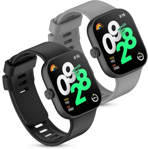 Xisair 2 Pack Correa Compatibale con Redmi Watch 4 & Xiaomi Mi Band 8 Pro Silicona Correas Deportivas Accesorios Correas Xiaomi Redmi Watch 4 & Miband 8 Pro para Hombre y Mujer