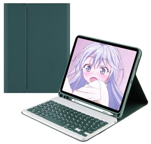 MG REAL Keyboard Case for Samsung Galaxy Tab A7 10.4 2022/2020 (SM-T500/T505/T509),Slim Lightweight Stand Cover with Magnetically Detachable Wireless Bluetooth Keyboard,Auto Wake/Sleep,Green