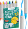 Artistro Acrylfarbenstifte, Kunstset, Acrylfarbenmarker mit Doppelspitze, Acrylmarker für Stoff, Leinwand, Stein, Glas, Holz, Papier, Heimwerken (Doppelspitze + fein, 12)
