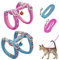 2pcs Verstellbare Geschirre Katzenleine Set, Nylon Geschirre Katzenleine, Geschirr mit Leine für Kätzchen,Kätzchen HaustiereKatzengeschirr Katzengeschirr mit Leine Ausbruchsicher（Hellblau&Rosa）