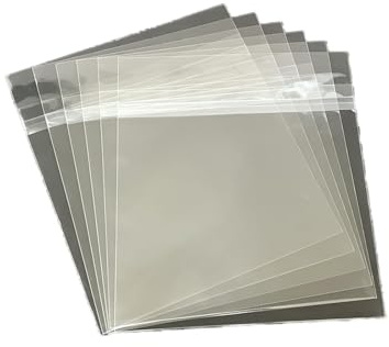 10 Resealable Record Outer Sleeves, 3 mils Thick Clear Professional Vinyl Record Storage Protector, Vinyl Record Outer Sleeves for Album Covers-10-1/2 x 10-2/5 + 1-1/5 Flap(50pcs)