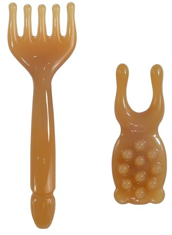 DUAIU 2PCS Gua Sha Tool, Hair Scalp Massage Comb Head Scratcher Face Massager, Body Gua Sha Face Massage Tool, Self Care Gifts for Women Men