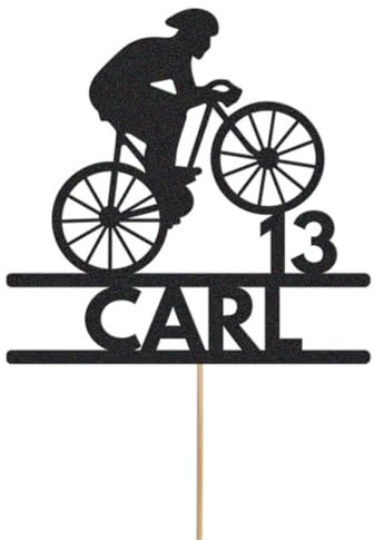 Bicycle Cake Topper Personalised Cyclist Bike Birthday Cake Topper Any Name Age