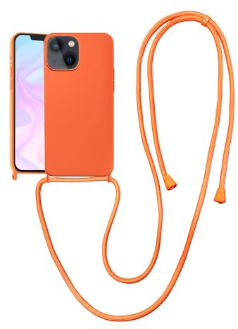 VooDirop Crossbody Case for iPhone 6/7/8 with Strap, iPhone Case with Adjustable Lanyard Rope, Drop Protection Silicone Phone Case for iPhone 6/7/8 4.7’’ Neon Orange