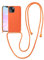 VooDirop Crossbody Case for iPhone 6/7/8 with Strap, iPhone Case with Adjustable Lanyard Rope, Drop Protection Silicone Phone Case for iPhone 6/7/8 4.7’’ Neon Orange