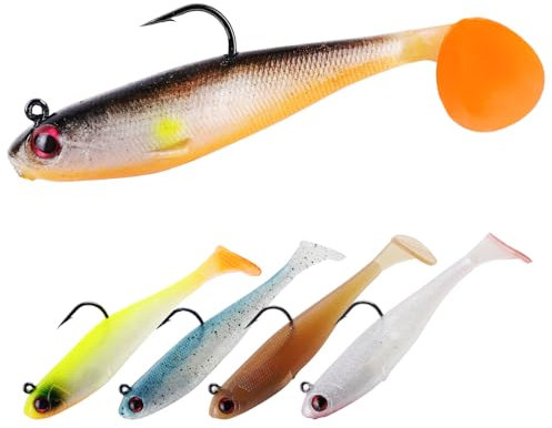 Filltown Soft Fishing Lures Colour Mixing, with Fishhook Artificial Lure For Saltwater & Freshwater Fishing (5PC)