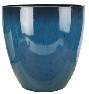 pots en terre cuite, Pot de fleurs Plante herbacée Pot de fleur Européen Paon Bleu Pot de fleur Balcon Plantation d'arbre Grande plante Pot de fleurs Polissage Vitré Rond Tube haut Pot de fleurs ( Col