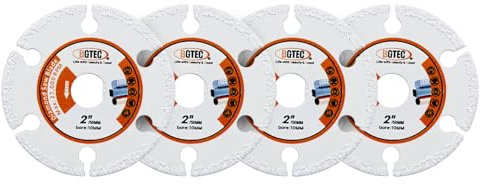 BGTEC 4PCS 50mm Vacuum Brazed Cut-Off Wheel Diamond Blade for Cutting Carbide Metal, Alloys, Iron, Stainless Steel