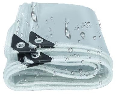 JMDNTQ Lona Transparente Impermeable Exterior 2x3, Lona PVC Impermeable de Plástico con Ojales, Resistente a La Rotura, para Muebles de Jardín, Piscina, Coche, Lona de Protección Impermeable y