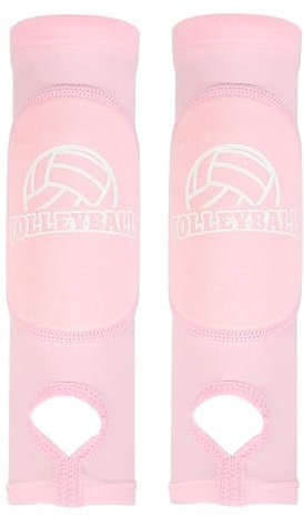 PATIKIL Volleyball-Armmanschetten, 1 Paar Pass-Unterarmmanschetten mit Schutzpolstern, Daumenloch, Volleyball-Armpolster für Jugendliche, Teenager, Männer und Frauen, Rosa
