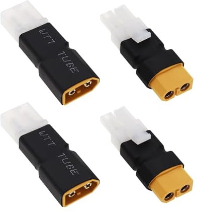 VGOL 4 Stück XT60 auf RC-Stecker/Buchse Adapter Kompatibel mit T-Amiya Großer Adapter für Lipo-Akku Elektrische Anschlüsse Verkabelt für Modelldrohne RC-Quadcopter