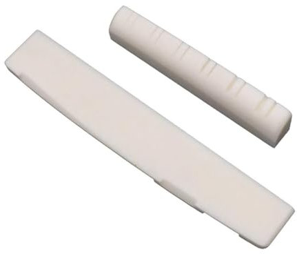 RuiJOTWAT 12 Strings Acoustic Guitar Bone Bridge Saddle Nut Upper string pillow (49 * 6 * 9.2/8.7mm) + lower string (76 * 6 * 13mm) for Folk guitar 49mm / 76mm Replacement Parts