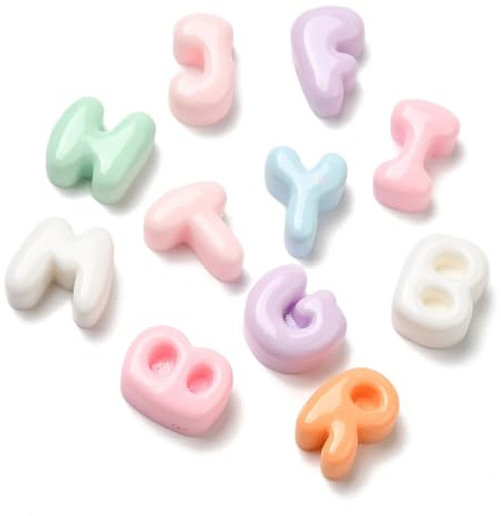 DanLingJewelry 200Pcs Mixed Styles Letter Cabochons Opaque Resin Alphabet Flatback Charms for Scrapbooking Jewellery Making DIY Craft