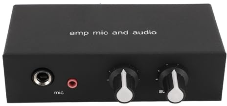 Mini Preamplificatore Fonografico Hi-Fi Audio Stereo, Interfaccia a Condensatore MIC Amplificatore per Cuffie con Microfono con 3 Porte di Uscita Preamplificatore Audio (#1)