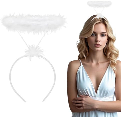 Lufdegim Serre-tête auréole - Serre-tête d'ange - Bandeau d'ange pour costume d'ange - Halloween - Carnaval - Accessoire de cosplay