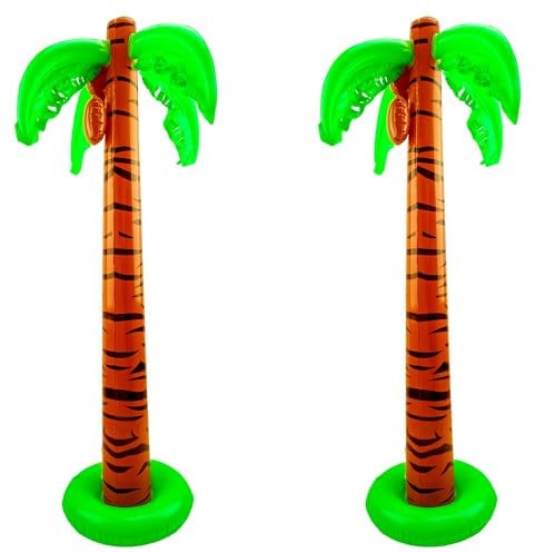 2 Stück 40 Zoll Aufblasbare Palmen Große Aufblasbare Kokosnussbaum Blow Up Palmen für Sommer Tropische Hawaii Strand Party Dekoration
