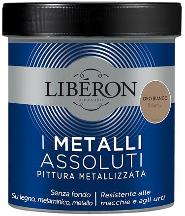 Libéron - Les Métaux Absolus - Peinture Métallique - Or Blanc Brillant - 0,5 L