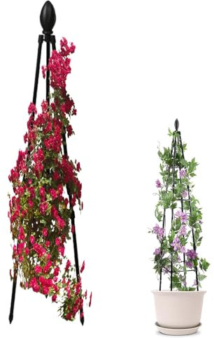 FVPKYUR traliccio da giardino in metallo, 80 cm, obelisk ruggine, traliccio da giardino, piante rampicanti, tombe da giardino in metallo, piante rampicanti, griglia, strumento per la vitigna, supporto