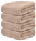 DECASATEXTIL Juego 4 Toallas Baño Extra Grandes 100x150cm Algodón 450g/m² – Toallas de Ducha Premium y Absorbentes para Hogar, SPA o Gimnasio (Camel)