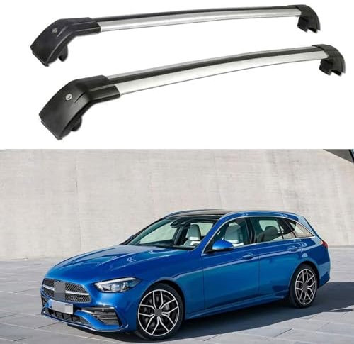 YEHFVSJRUD Dachträger für Mercedes Benz C Class S206 Estate 2022 2023 2024, Dachgepäckträger, Geschlossene Reling, Dachträger Querstange, Tragfähigkeit Relingträger.