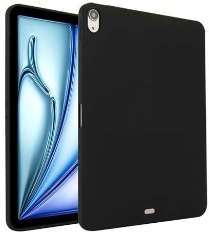 Coque compatible avec iPad Air 13 (M3) 2025/Air 13 2024 (M2), fine et légère, coque de protection en silicone TPU souple antichoc (noir)