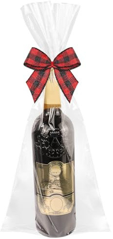 6x18 Inches 50Pack Cellophane Bags for Wine Bottles Clear Cellophane Treat Gift Bag With Twist Ties for Mugs, Cookies, Candies, Party Favors, Christmas Gifts, Halloween, Thanksgiving, Easter, Mother's