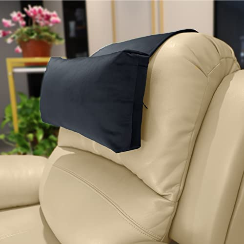 WLFRHD Almohada para reposacabezas con relleno de algodón perlado, reposacabezas para silla con bolsillo de almacenamiento, almohada antideslizante para el cuello para reclinables, sofás y asientos de