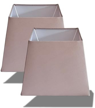 Lampenschirm Rund Retro Vintage Farbe: Cappucino - Weiß Stofflampenschirm Textilschirm Ersatzschirm Tischlampe Stehleuchte (2x Cappucino konisch)