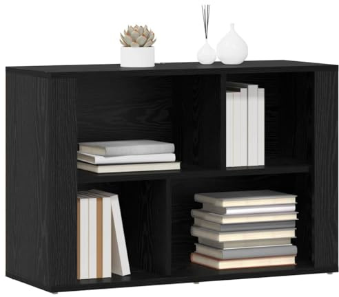 vidaXL Sideboard Schwarz Eichen-Optik 80 x 30 x 53 cm Holzwerkstoff