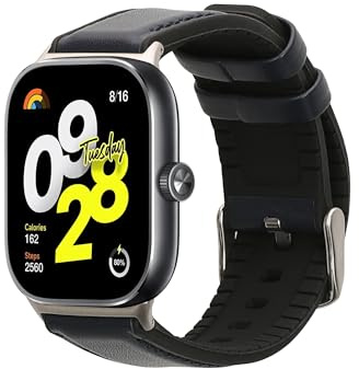 kwmobile Leder Uhrenarmband für Xiaomi Redmi Watch 5 & 4 / Smart Band 8 Pro/Smart Band 9 Pro Armband - Ersatzarmband für Fitnesstracker mit Uhrenverschluss - Wechselarmband Smartwatch