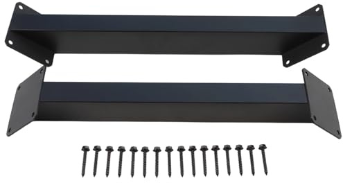 Serenophile Lot de 2 équerres de support d'angle à 45 degrés pour pergola – Supports de connexion en acier robuste, finition noire, ensemble de quincaillerie pour structure de jardin