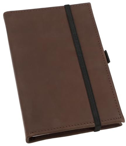 Gusti Buch Leder - Riana Notizbuch Tagebuch mit Stiftehalter DIN A5 Braun