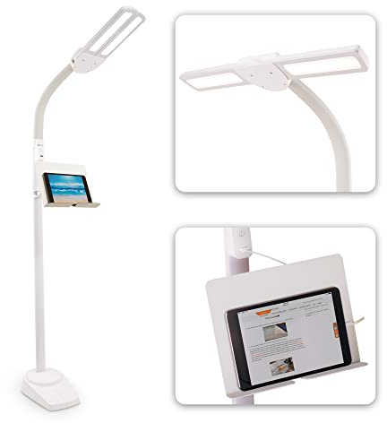 OttLite Dual Shade LED Stehleuchte mit USB-Ladestation