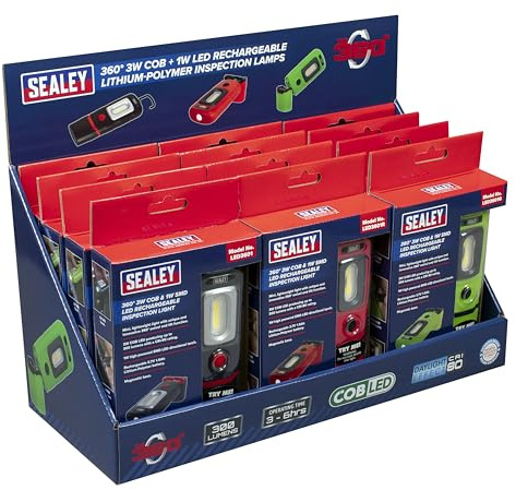 Sealey Led3601Combo Led3601 Series Inspection Lamp Combination 12 Pc