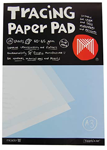 Transparentpapier, A3 Micador 65 g/m², A3, Transparentpapier, 25 Blatt, (72742)