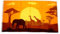 Fahne/Flagge Afrika Tiere Silhouette 90 x 150 cm