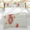 BEDNRY Bedding Set,Antique Vintage Style Rose Print on Marble Pattern Floral Antique Design Garden Plants,Decorative 3 Pieces,1 Duvet Cover with 2 Pillow Shams,Single(135 x 200cm) SIZE
