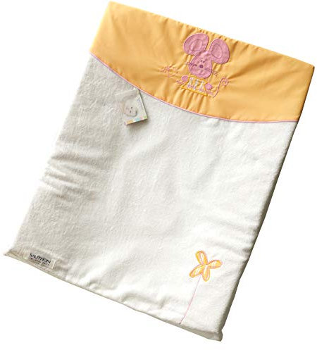 Sauthon Wickelauflage 50 x 70 cm mit abnehmbaren Frottee-Bezug Sweet Company girls, weiß, orange